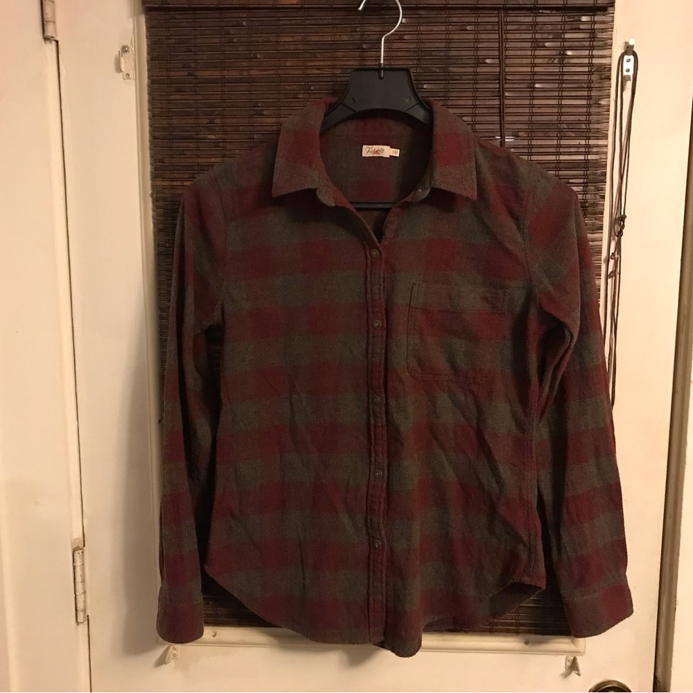 Faherty Movement Twill Flannel Mens S Plaid Long Sleeve Featherweight Shirt